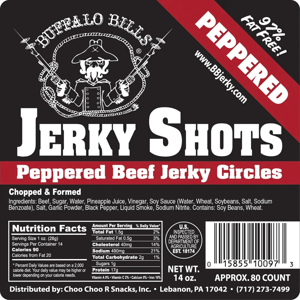 14oz Peppered Beef Jerky Shots C14836