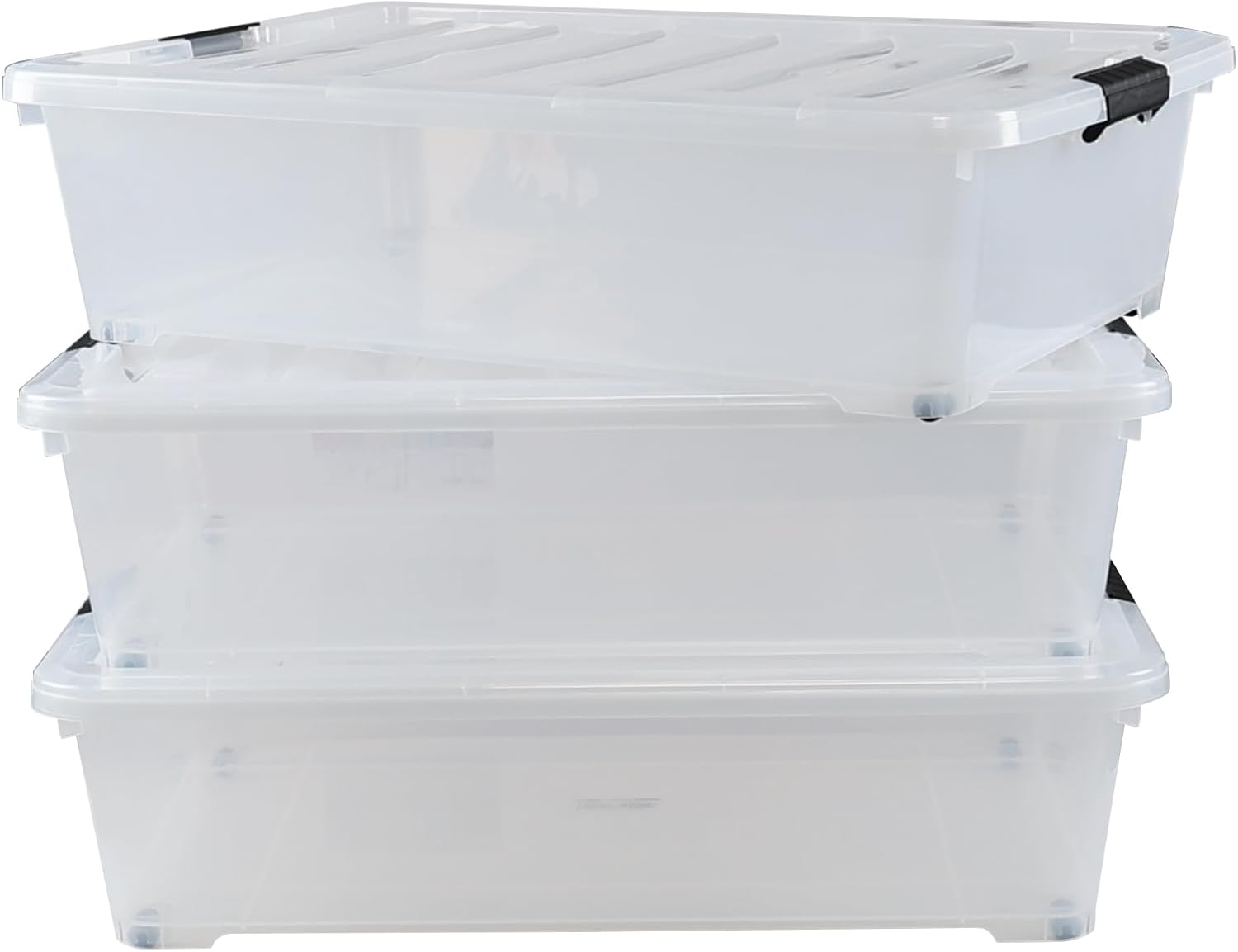 3-Pack 50 Quart Plastic Underbed Storage Bins with Lids C534618