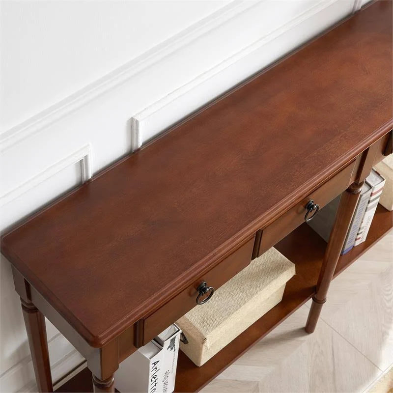 Coastal Double Hall Console Table in Pecan J21922