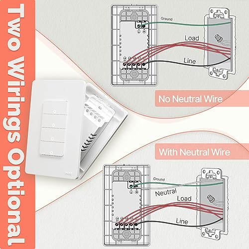 Zigbee Smart Switches, No Neutral Wire, Single Pole Light Switch S607109