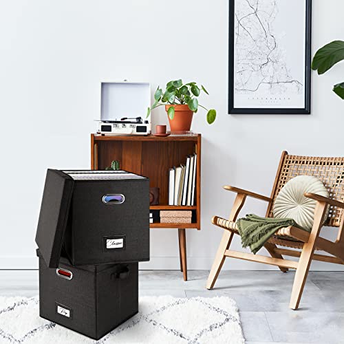 Stackable Vinyl Record Storage Box with Lid R94137