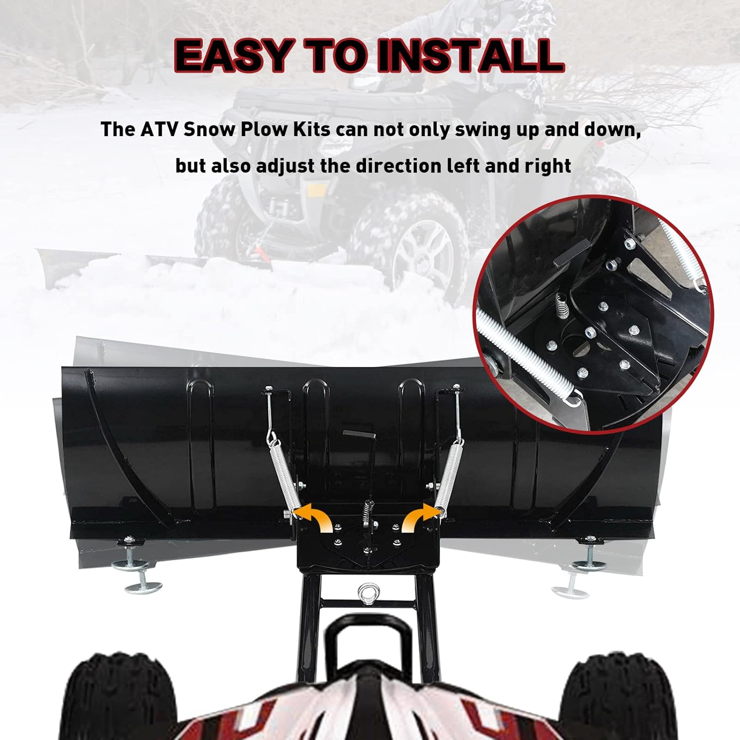 45 Inch Heavy Duty Universal Snow Plow Kit Black B584