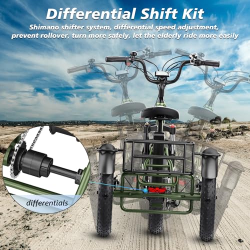 20"X 4.0" Fat Tire 48V 20Ah Lithium Battery 7 Speed Electric Tricycle Z97926