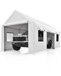 White 13'x20' Portable Carport Canopy with Steel Poles F46905