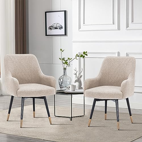 Gray Upholstered Swivel Dining Chairs Set of 2 O85648