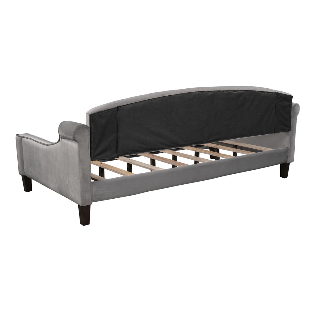 Twin Size Tufted Button Daybed Gray I3615