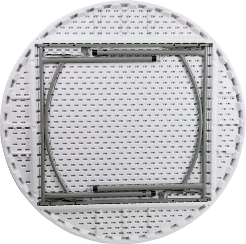 5 Pack 72" Round Heavy-Duty White Plastic Folding Table O644009