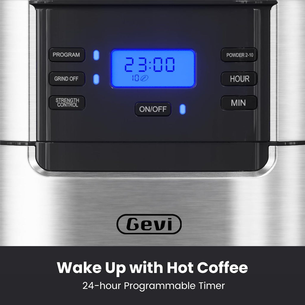 10-Cup Drip Coffee Maker with Built-in Grinder F7074