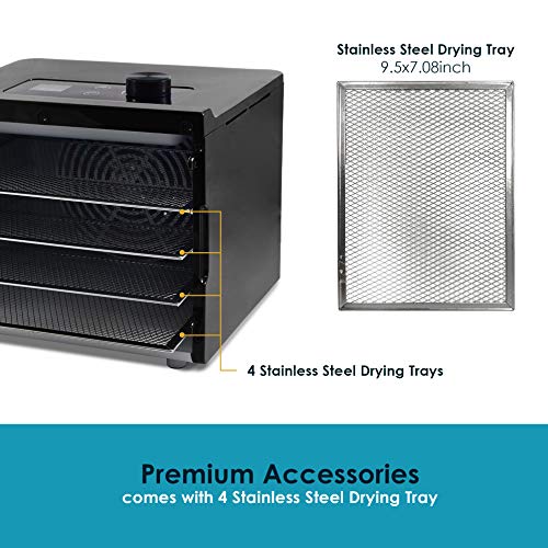 Stainless Steel Trays Food Dehydrator with Adjustable Temperature Controls I435
