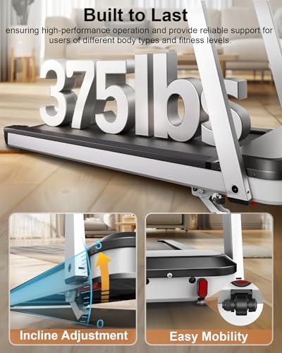 Heavy Duty Treadmill with 3.5HP 8.6MPH 375 lb Capacity 18 inch Wide Running Area M70209