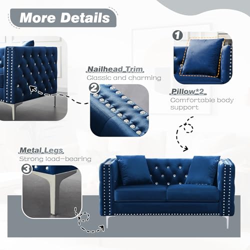 Black Velvet Loveseat Sofa J110