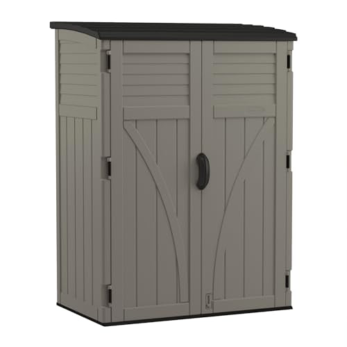 54 Cubic Ft. Vertical Resin Outdoor Storage Shed with Lockable Double Doors L325453