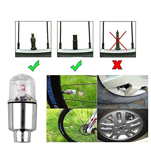 4Pcs Red LED Wheel Lights for Tyre Valve Stem P127879