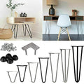 Black 2-Rod Metal Table Legs S344
