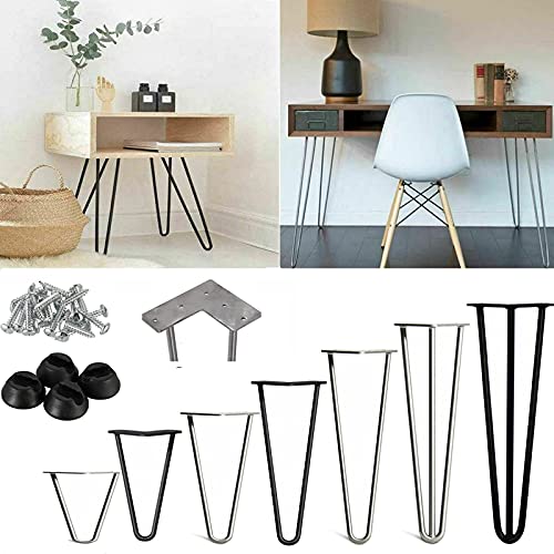 Black 2-Rod Metal Table Legs S344