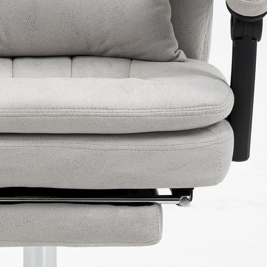 Light Gray Swivel Reclining PU Leather Office Chair V612054