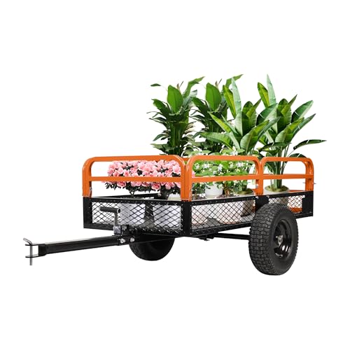 Heavy Duty Steel Utility Dump Cart 1600 Lb Capacity 15 Cubic Feet with Removable Sides Tilt Bed E797