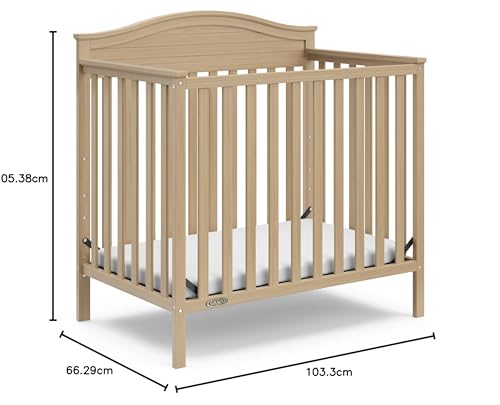 4-in-1 Convertible Mini Crib with Bonus Mattress (Driftwood) P9844
