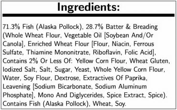 Alaskan Whole Grain Breaded Pollock, 3.6 Ounce M4451