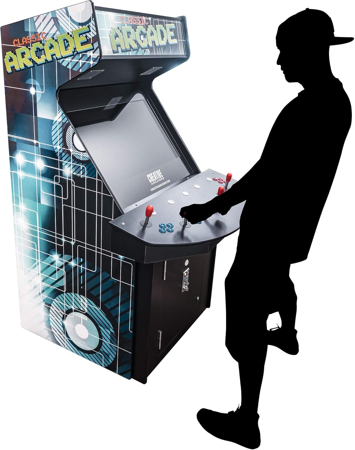 32" LCD Screen Arcade Machine with 4 Joysticks and 2 Stools D935