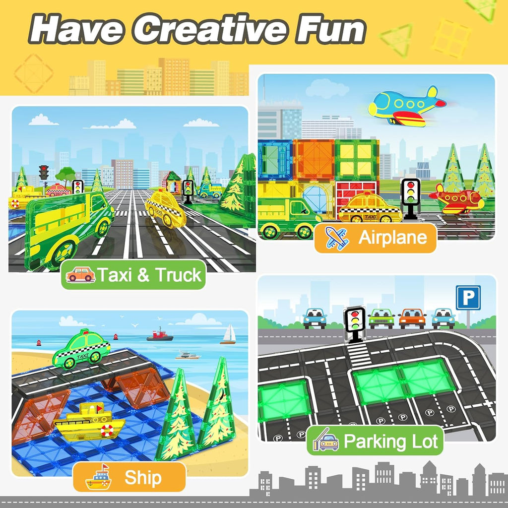 Magnetic Tiles City Road Set Magnetic Blocks R751774