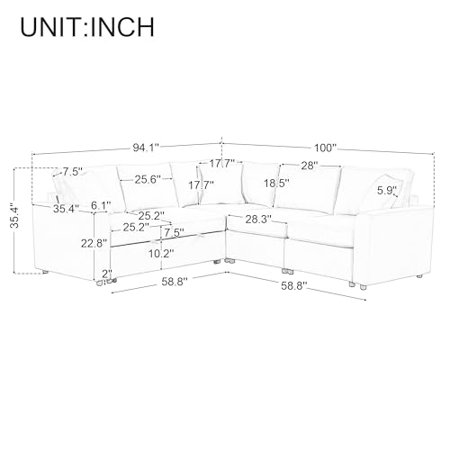 Corduroy U Shaped Convertible Sectional Sofa with Storage X773