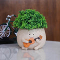 Smiley Guitar Head Succulent Pots with Drainage Hole T643836