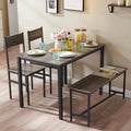 Small Kitchen Table and Chairs Set of 4 with 2 Chair 1 Bench Z7168