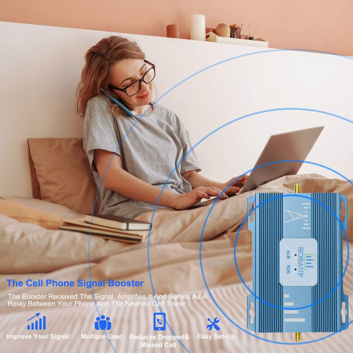 Cell Phone Signal Booster 4G LTE 5G for Home Band 13 L63226