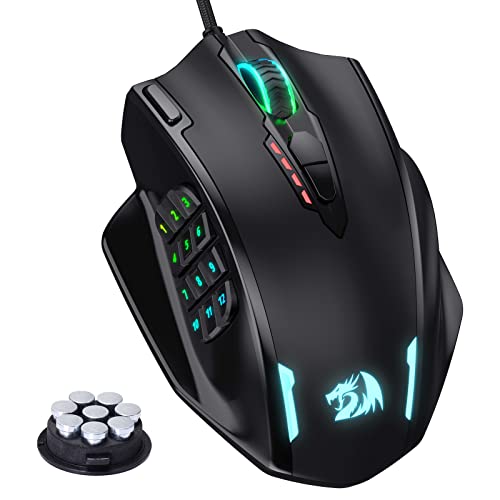 Optical Wired Ergonomic Gaming Mouse with 12 Side Buttons, 12,400 DPI W86171