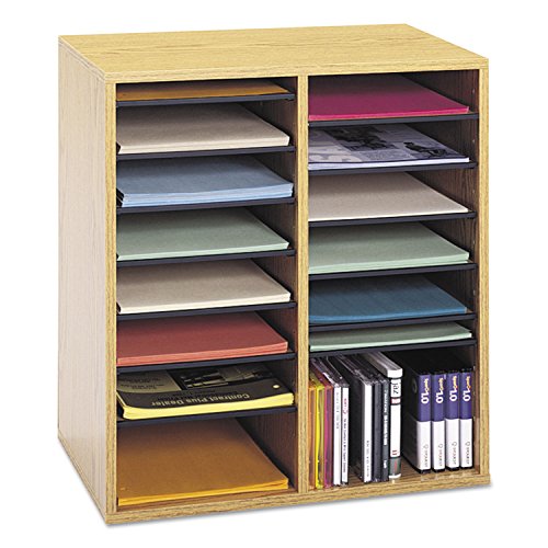 Wooden Paper and Mail Organizer with Adjustable Shelves Q548