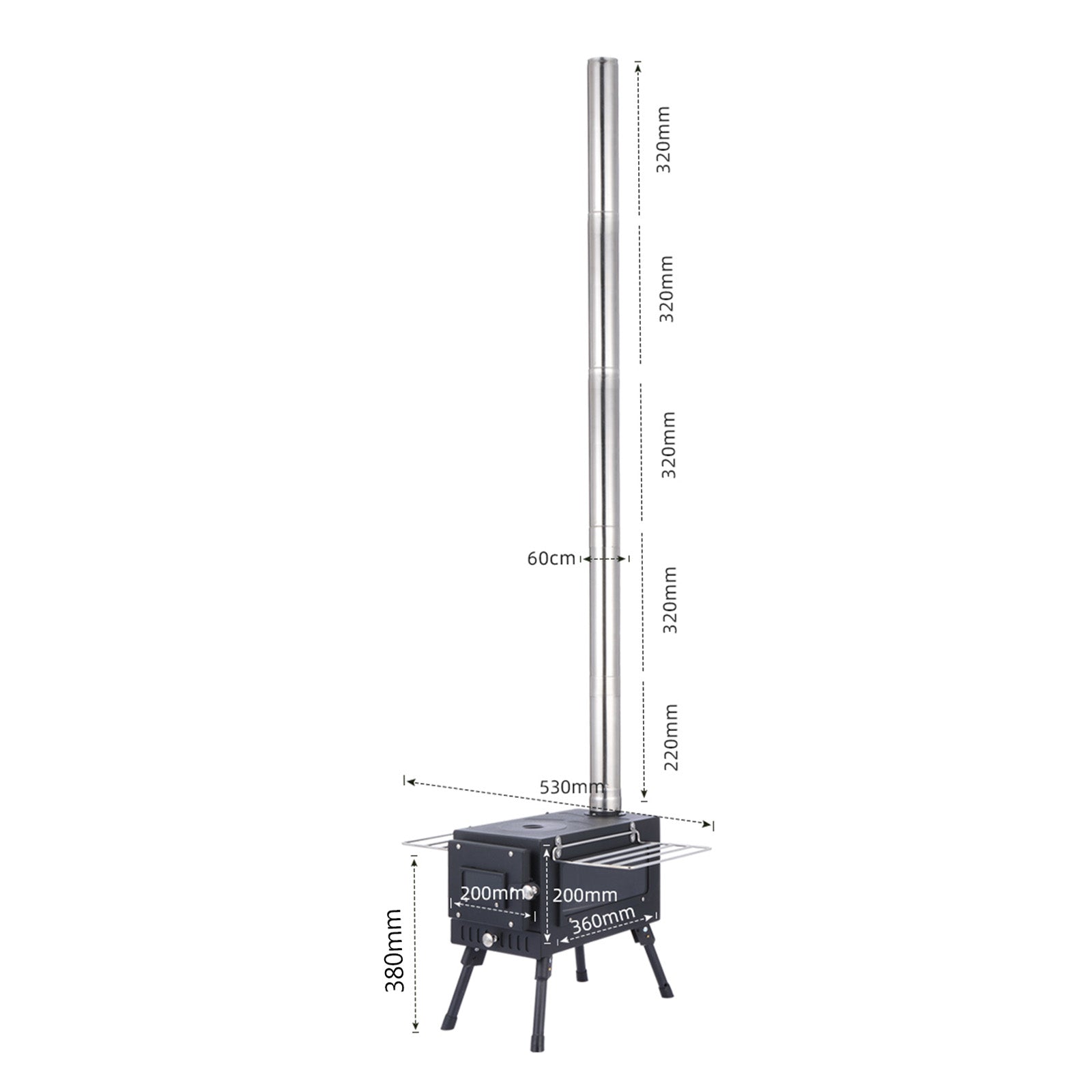 Outdoor Wood Burning Stove with Pipe H16847
