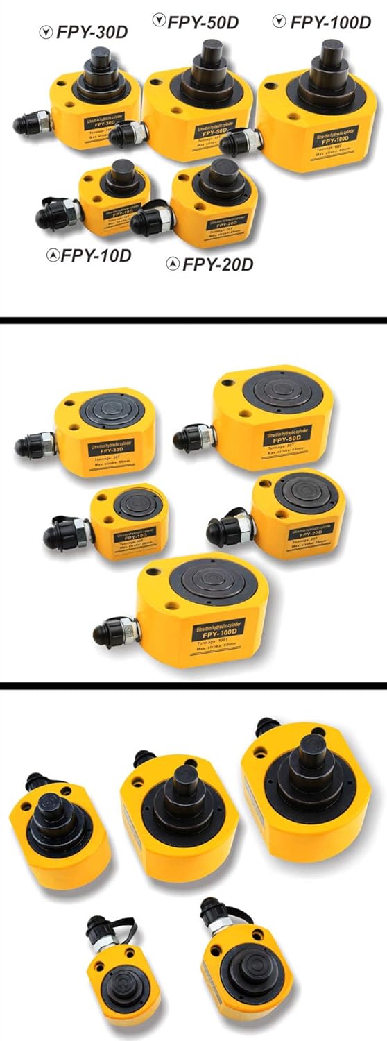100 ton Low Profile Hydraulic Ram Jack Multi-Section Stroke 69mm Mini Portable Hydraulic Cylinder D5828