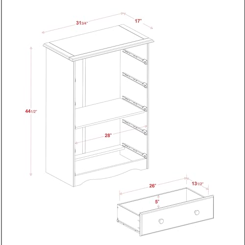100% Solid Wood 5-Drawer Chest Honey Pine Stained Light Wood B527874