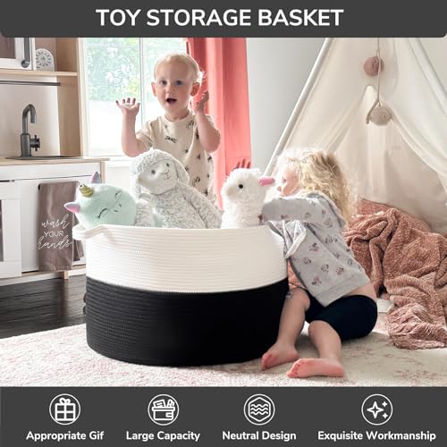 Large Cotton Rope Storage Basket 90L Grey H299