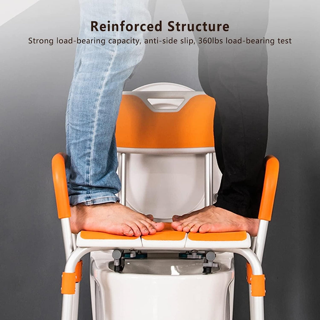 Height Adjustable Bedside Commode Chair with Safety Frame P68639