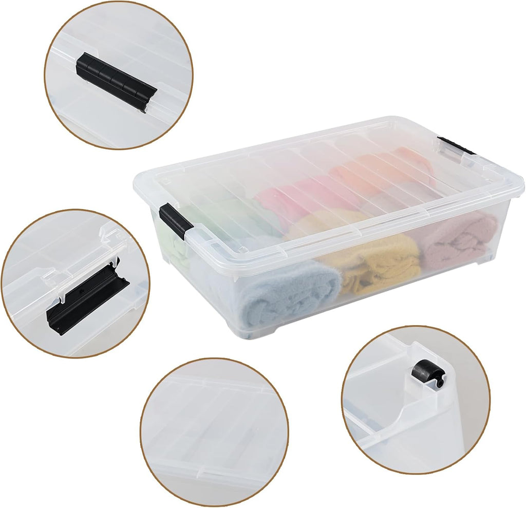 3-Pack 50 Quart Plastic Underbed Storage Bins with Lids C534618