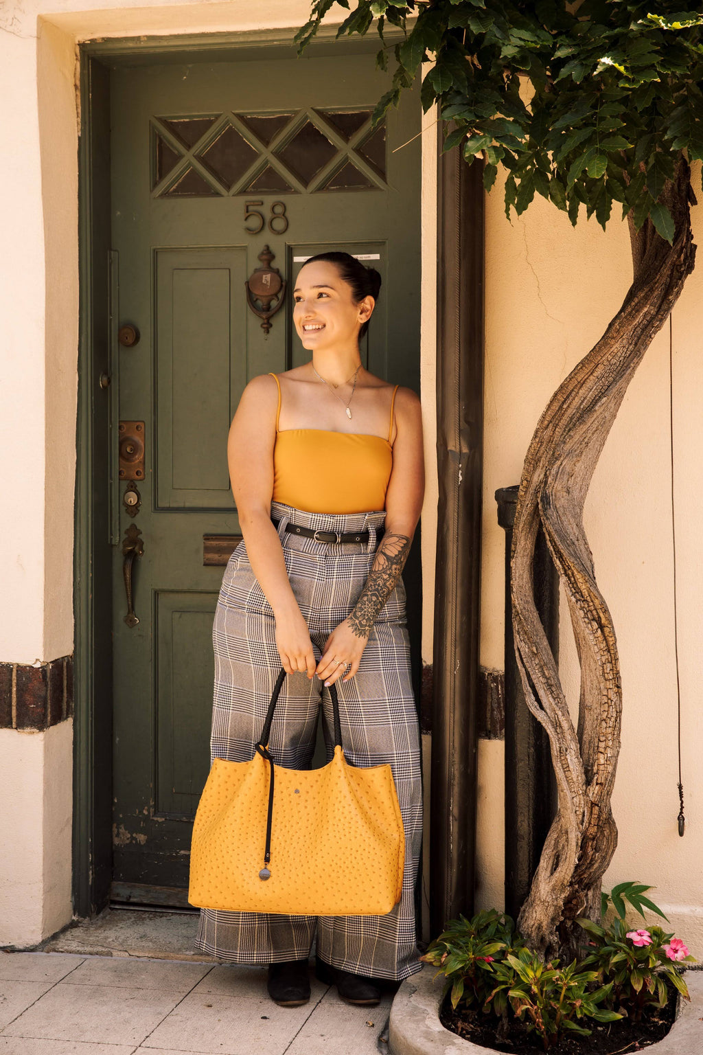 Lavender Vegan Leather Tote Bag E201