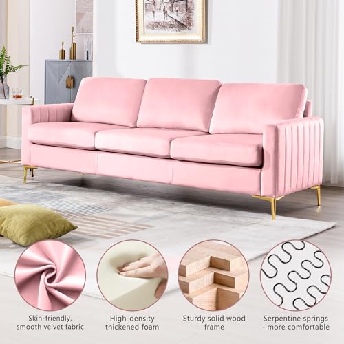 Pink Velvet 3 Piece Sofa Set X375