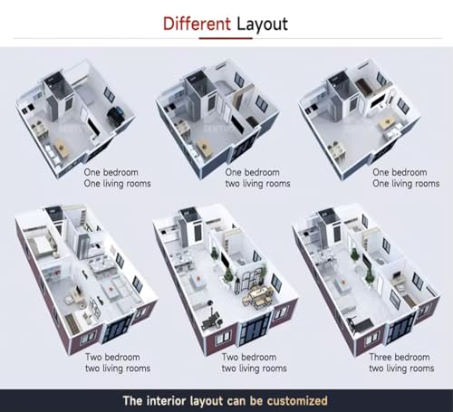 20x20ft Steel Expandable Tiny House with Restroom and Kitchen H4084