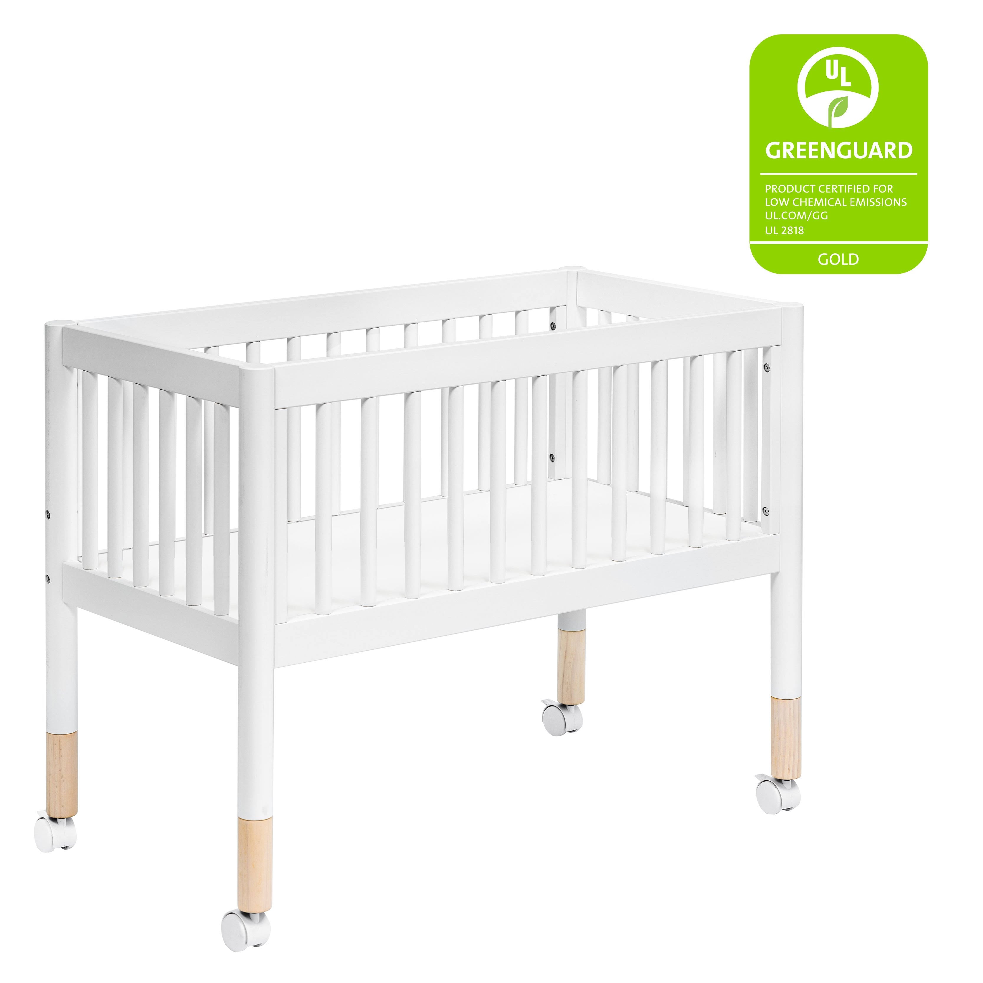 White Washed Natural Portable Bassinet T35136