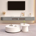 Grey 240CM Wall Mounted TV Stand with 2 Cabinets R78853