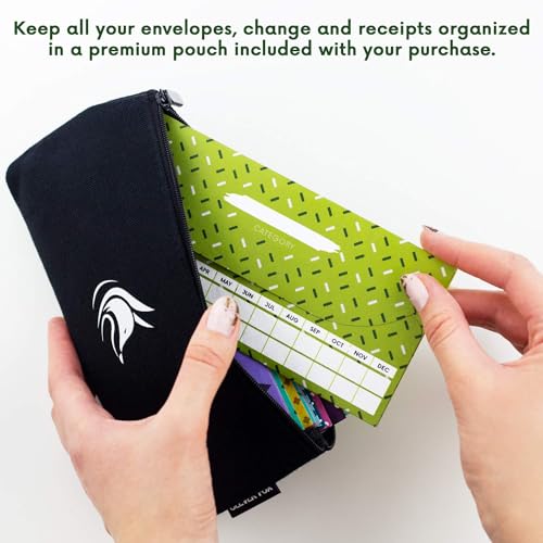 12 Pack Tear and Water Resistant Cash Envelopes with Carry Pouch G57978