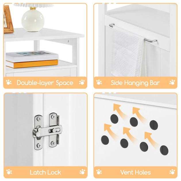 Box Furniture with Open Shelf Cat Litter Box J492233