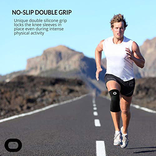 Compression Knee Sleeve (1 Pair) Non-Slip Knee Support O89555