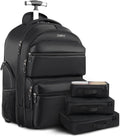 Black Rolling Backpack with Wheels Y4592
