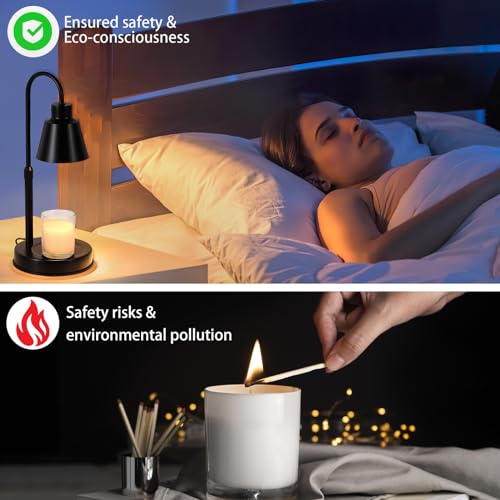 Black Adjustable Metal Candle Warmer Lamp with Timer Dimmer V325