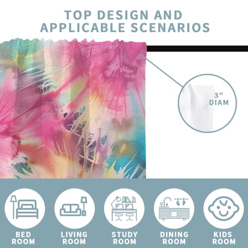 Tie Dye Blackout Curtains, 42 x 45 Inch X4560