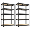 Set of 2 5 Tier Heavy Duty Metal Shelving 2000LBS Adjustable Shelf Z52896