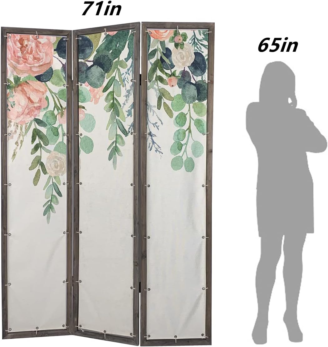 3-Panel Foldable Canvas Room Divider Screen 71'' Tall U99439